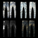 Ksubi Style Men’s Jeans – Slim Fit Straight Leg Distressed Denim